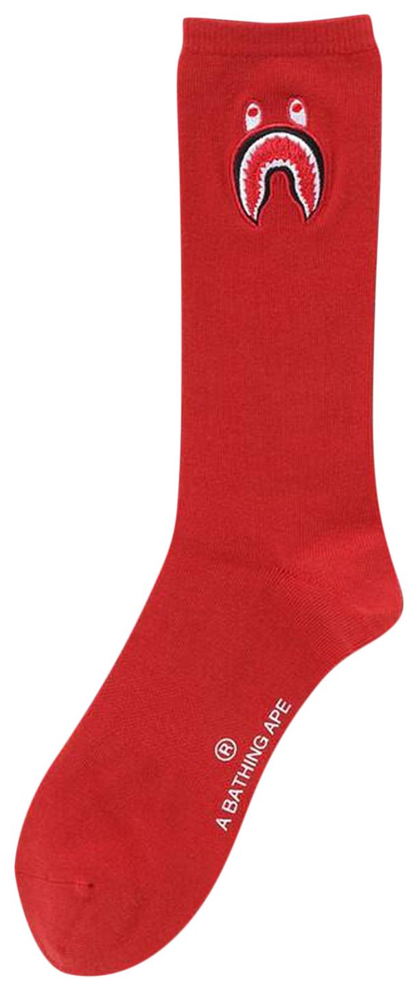 BAPE 1st Shark Socks Red