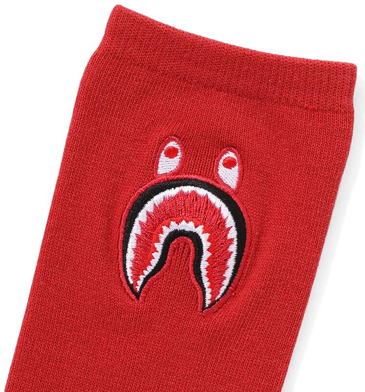 BAPE 1st Shark Socks Red