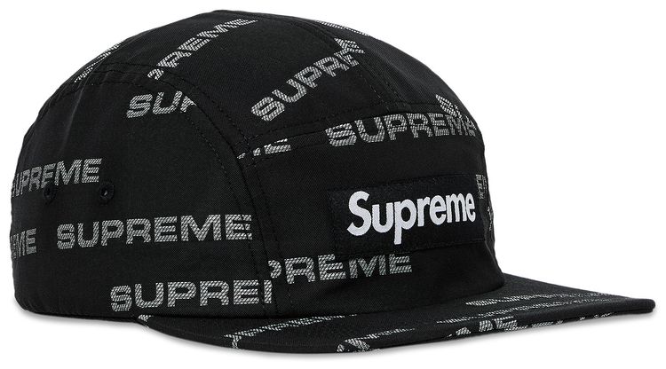 Supreme Reflective Jacquard Camp Cap Black