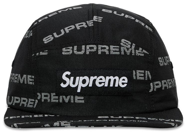 Supreme Reflective Jacquard Camp Cap Black