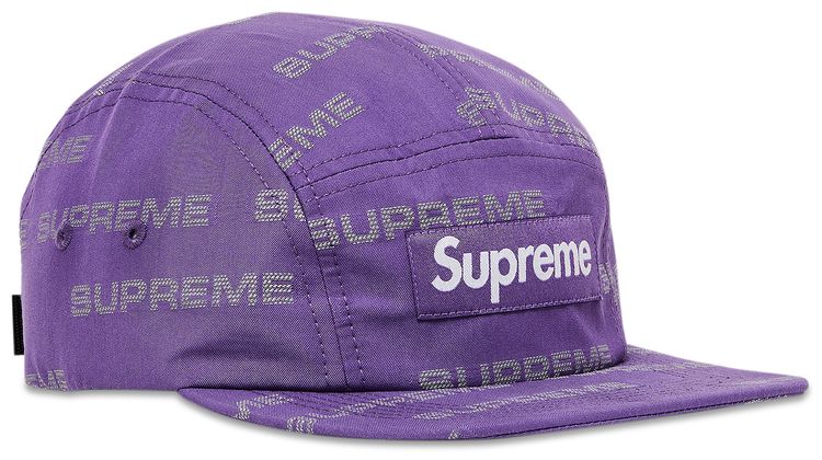 Supreme Reflective Jacquard Camp Cap Purple
