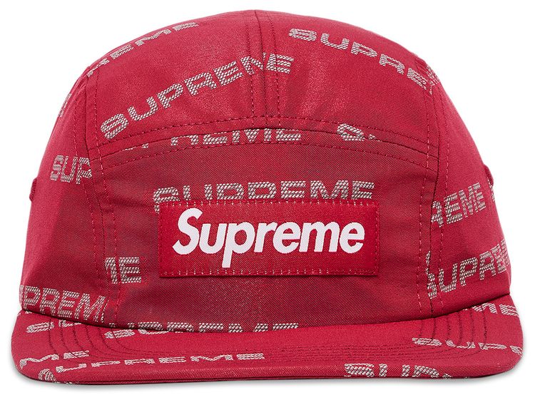 Supreme Reflective Jacquard Camp Cap Red