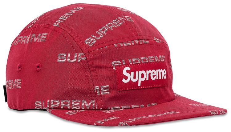 Supreme Reflective Jacquard Camp Cap Red