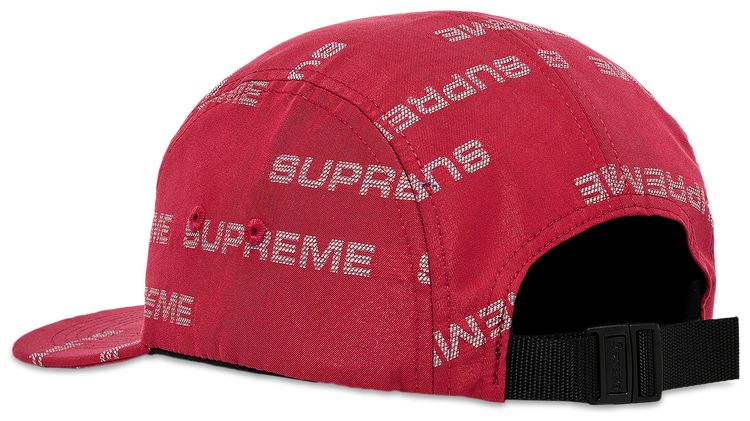Supreme Reflective Jacquard Camp Cap Red