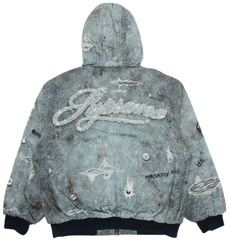 Supreme HJR Trompe Loeil Hooded Work Jacket Blue