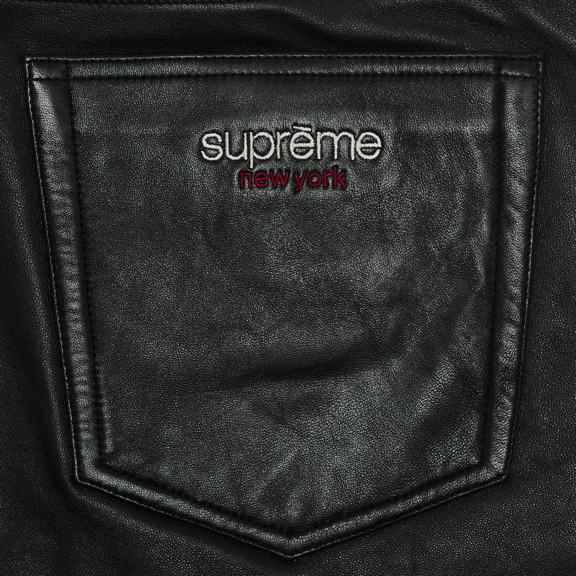 Size 30 Supreme Leather Baggy 5-Pocket Jean 'Black'