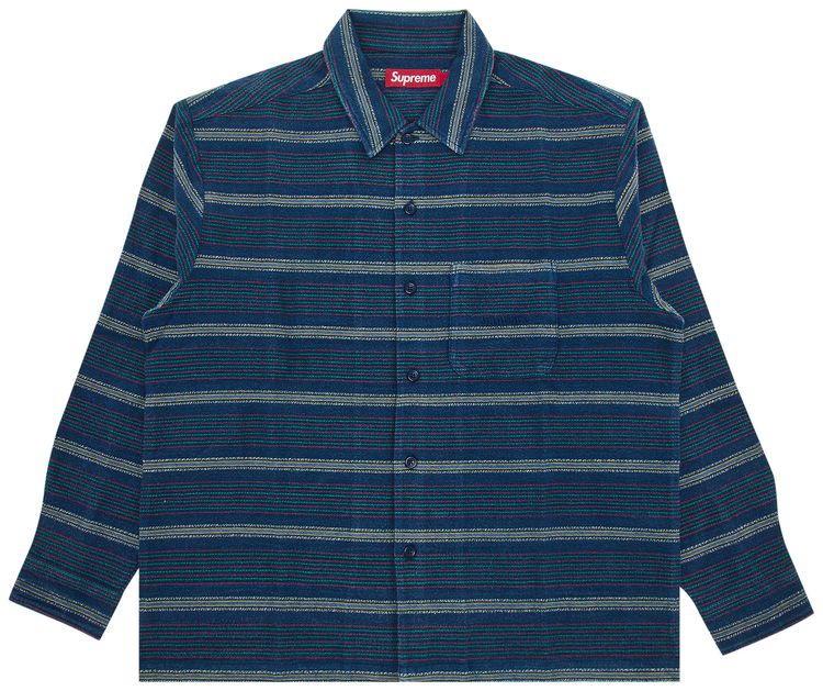 Supreme Woven Stripe Shirt Blue