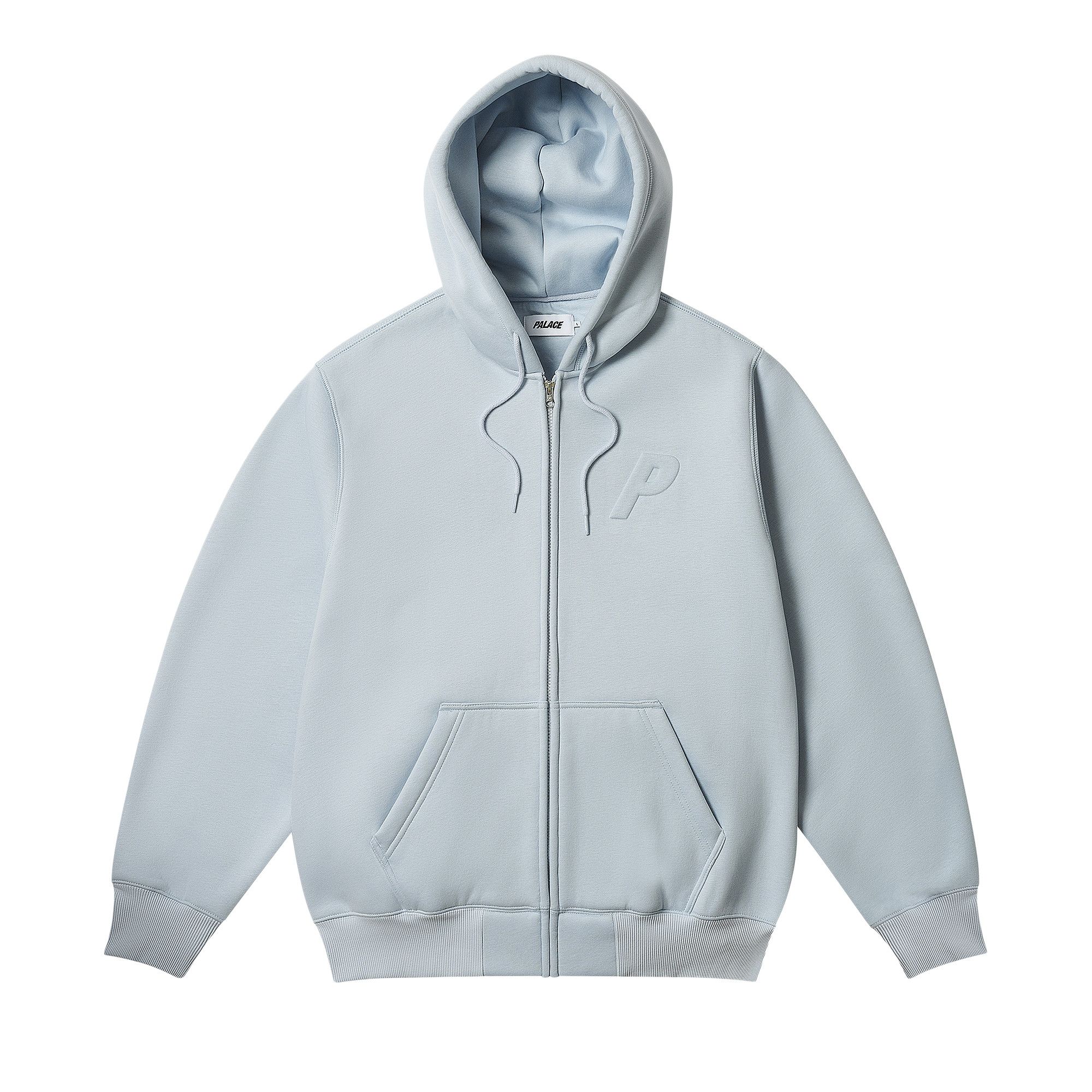 Buy Palace Thermal Embossed P3 Zip Hood 'Faint Blue' - P27CS087 | GOAT