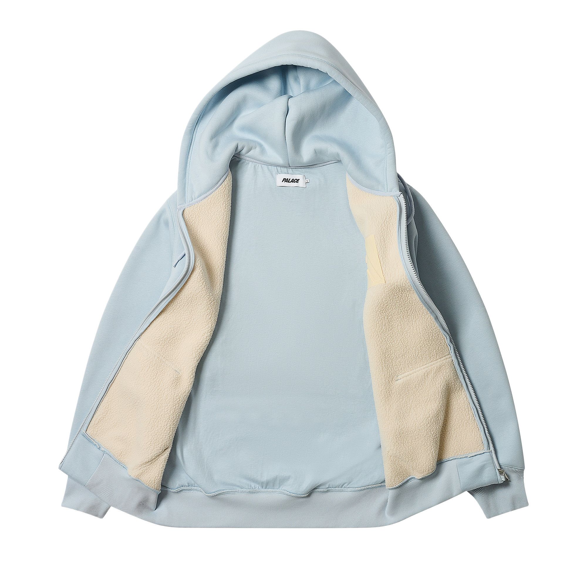 Buy Palace Thermal Embossed P3 Zip Hood 'Faint Blue' - P27CS087 | GOAT