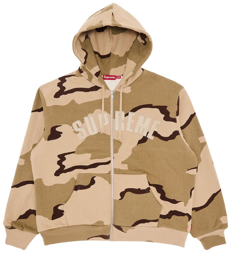 Supreme Arc Thermal Zip Up Hooded Sweatshirt Desert Camo