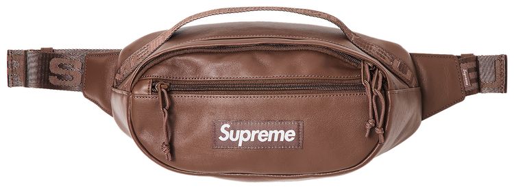 Supreme Leather Waist Bag Brown