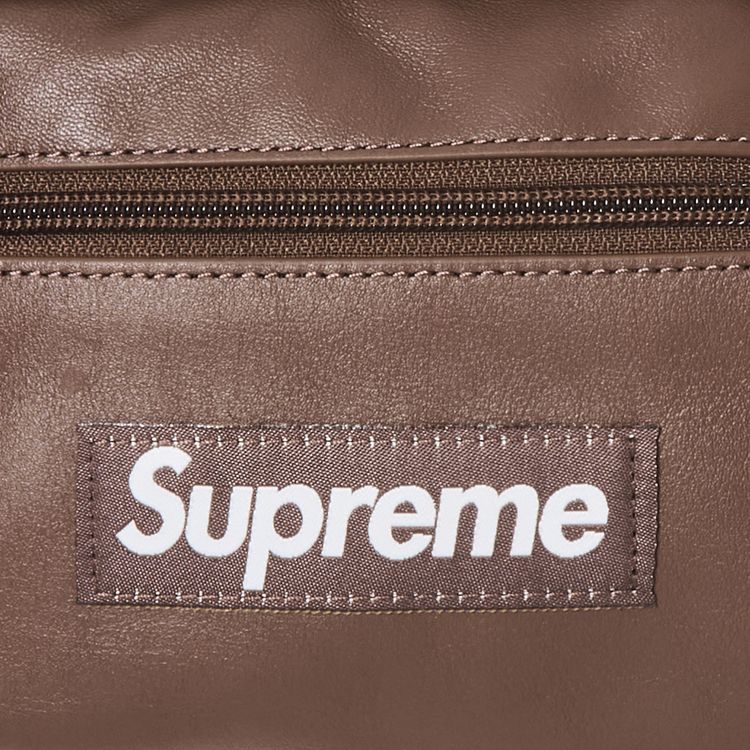 Supreme Leather Waist Bag Brown