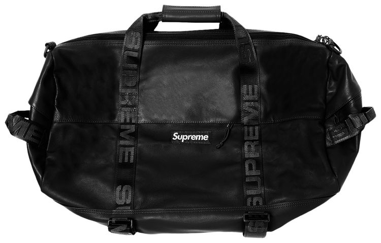 Supreme Leather Duffle Bag Black