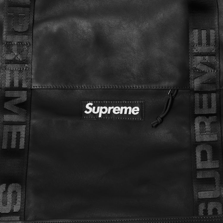 Supreme Leather Duffle Bag Black
