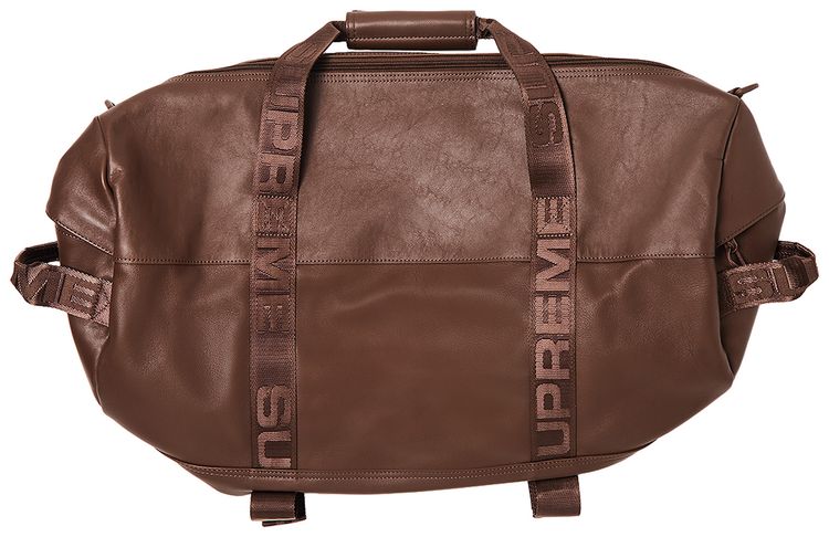 Supreme Leather Duffle Bag Brown