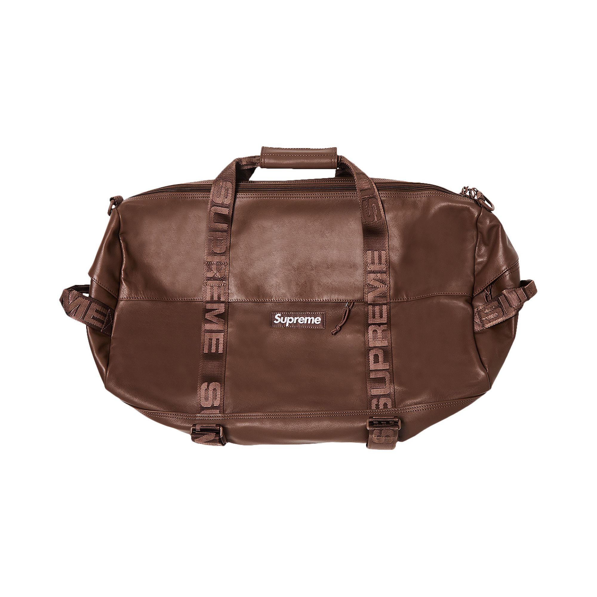 Supreme Leather Duffle Bag Brown