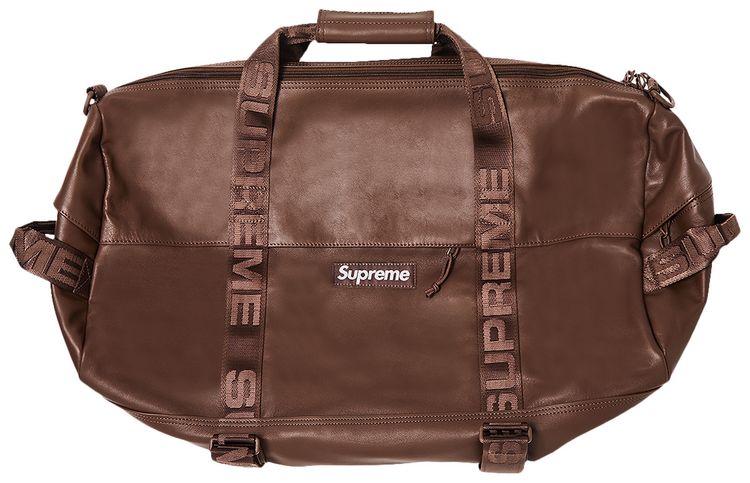 Supreme Leather Duffle Bag Brown