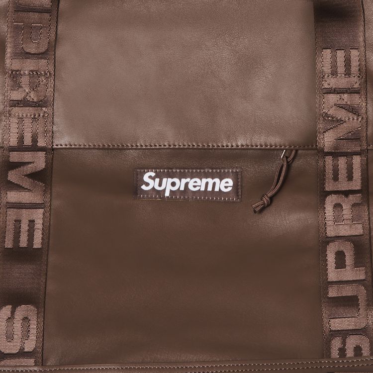 Supreme Leather Duffle Bag Brown