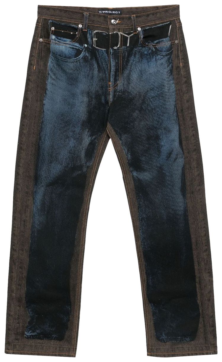 YProject Trompe LOeil Jeans BlueBrown