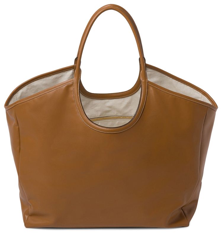 Miu Miu Ivy Leather Shopping Bag Cognac