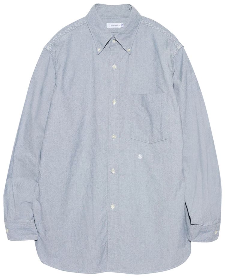 nanamica Button Down Wind Shirt Greyish Navy