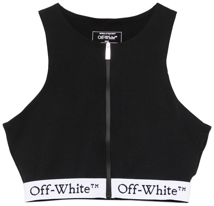Off White Logoband Zipped Rowing Top BlackBlack