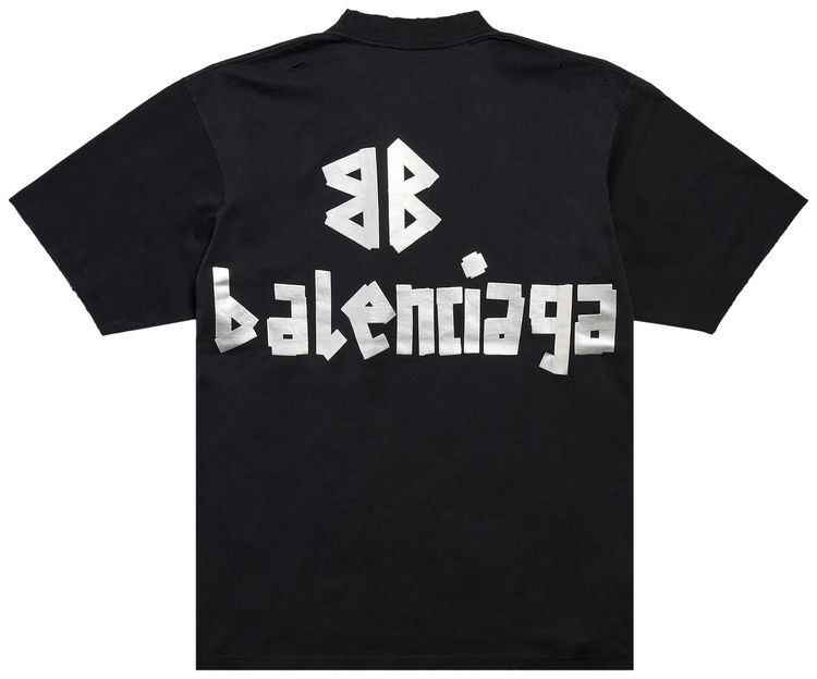 Balenciaga Medium Fit T Shirt Faded BlackSilver