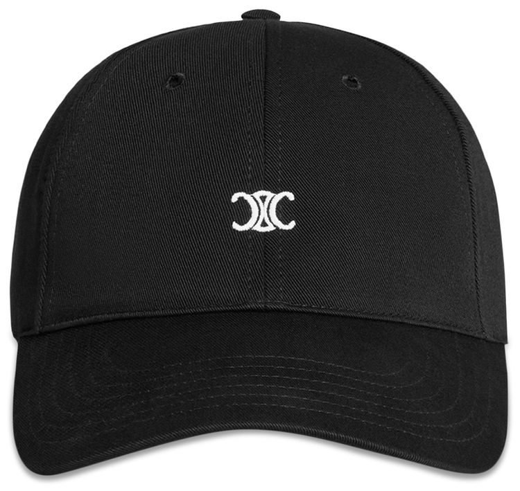 CELINE Triomphe Baseball Cap BlackOff White