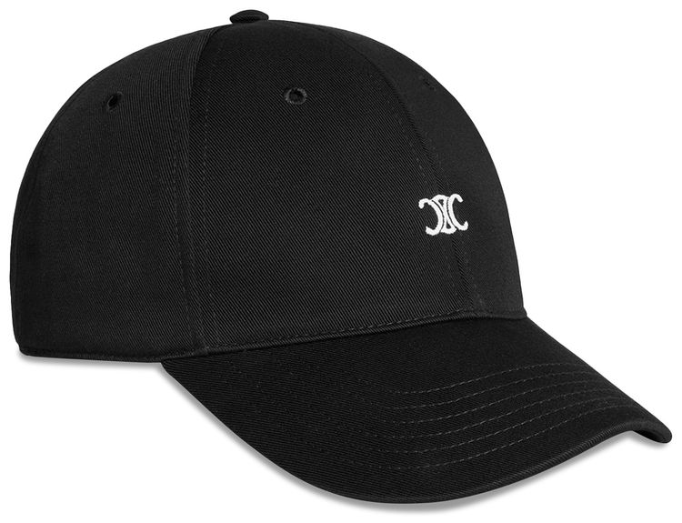 CELINE Triomphe Baseball Cap BlackOff White