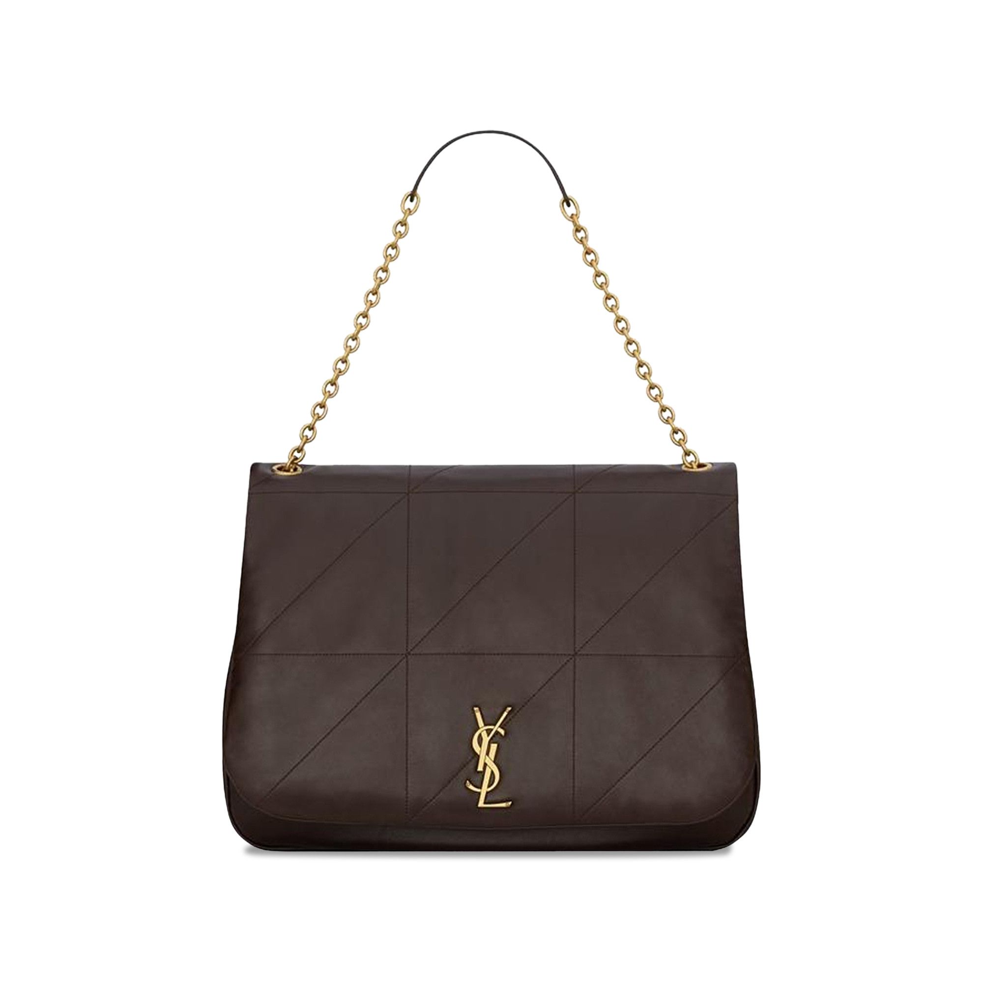 Buy Saint Laurent Logo Plaque Shoulder Bag 'Dark Sweet Chocolate