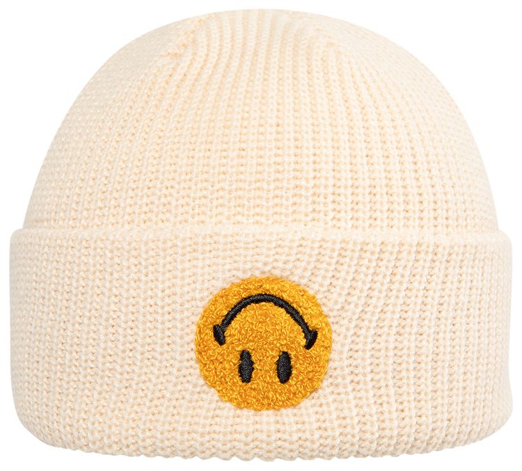 Market Smiley Upside Down Beanie Ecru