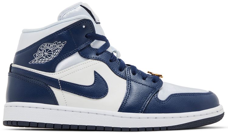 Wmns Air Jordan 1 Mid Midnight Navy Gold Charms