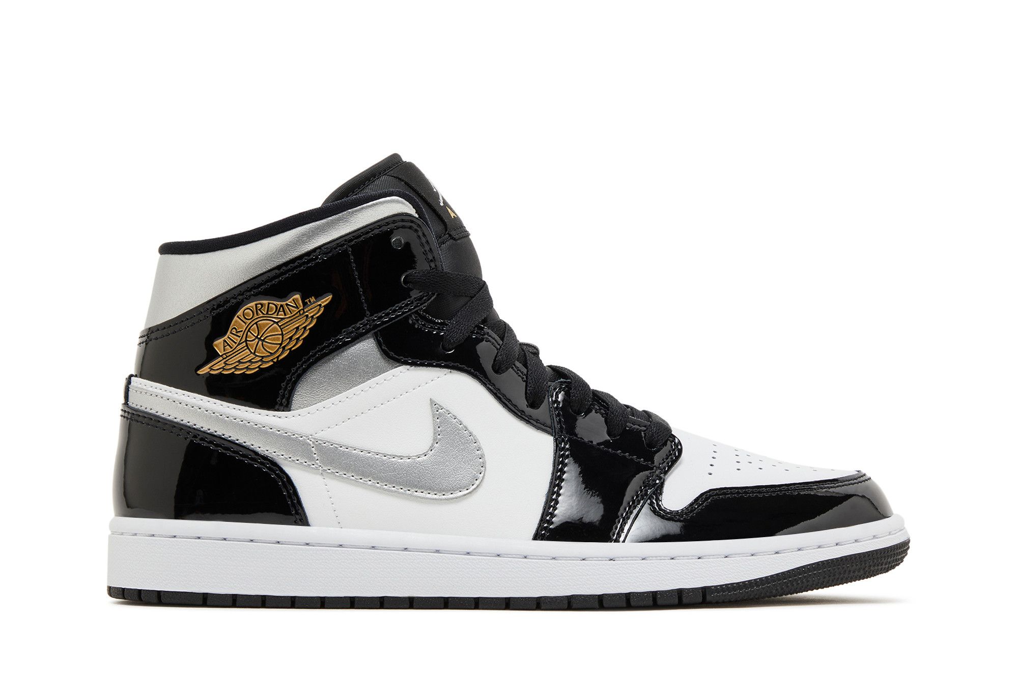 Air jordan 1 mid white metallic silver black shop