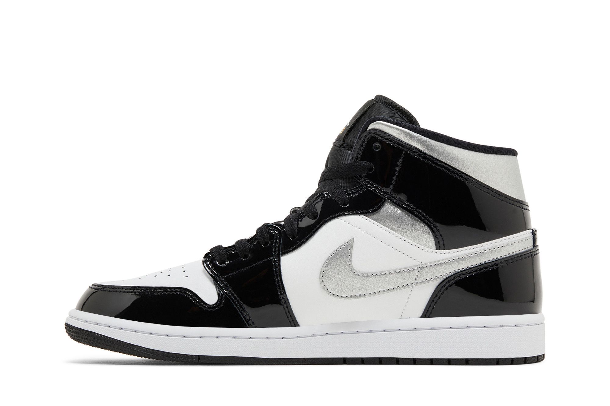 Buy Air Jordan 1 Mid SE 'Black White Metallic Silver
