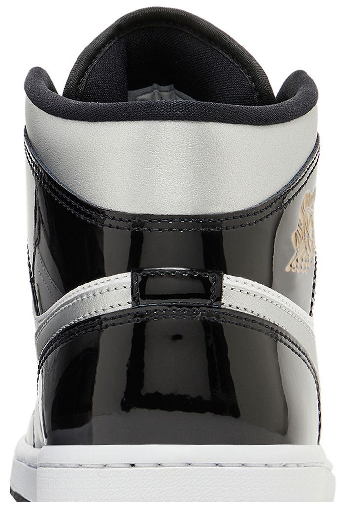 Air Jordan 1 Mid SE Black White Metallic Silver