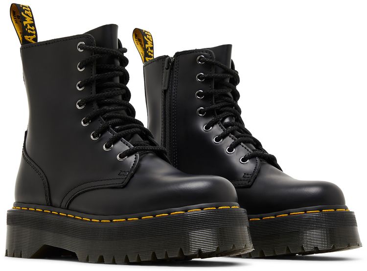Jadon Smooth Leather Platform Boot Black