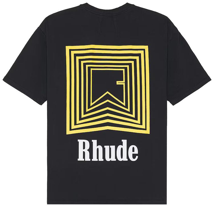 Rhude Chevron Logo Repeat Tee Vintage Black