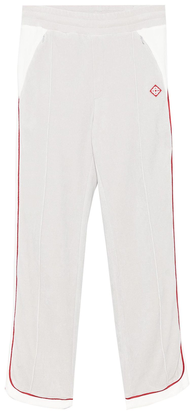 Casablanca Velour Cover Stitch Track Pants GreyWhite