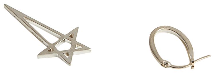 Rick Owens Pentagram Earring Silver