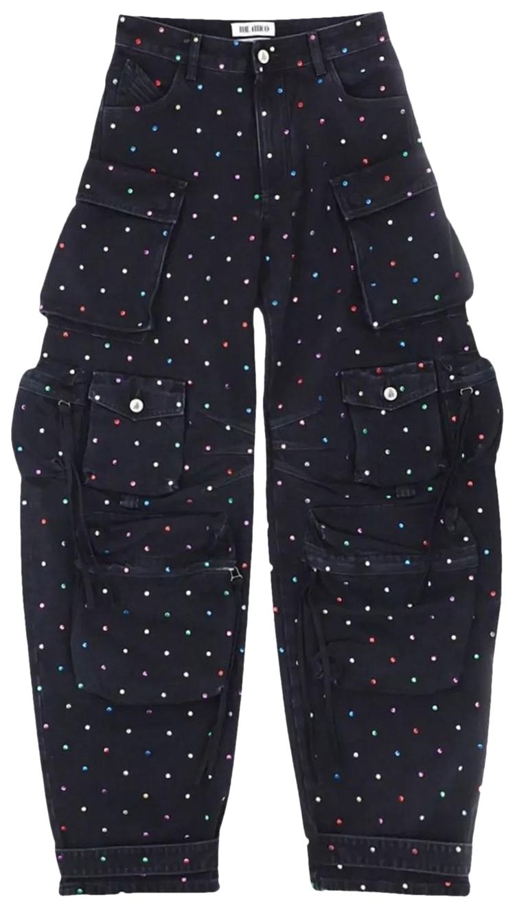 The Attico Fern Cargo Pants Black