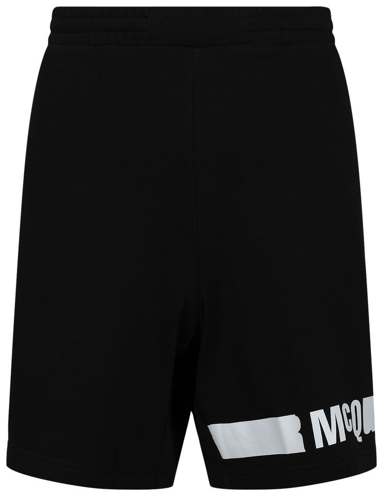 Alexander McQueen Redacted Logo Sweatshorts Darkest Black
