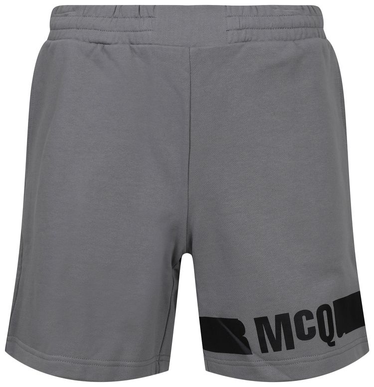 Alexander McQueen Redacted Logo Sweatshorts Silver