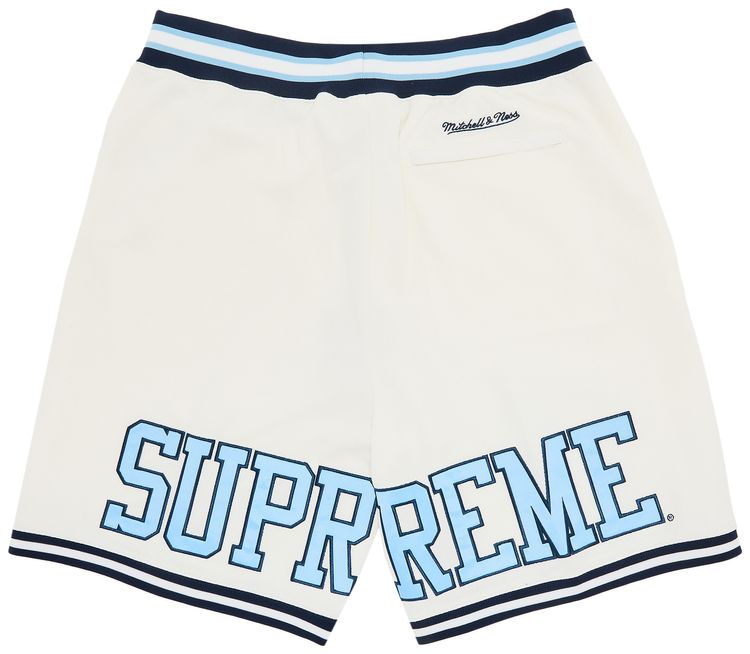 Supreme x Mitchell  Ness NCAA Basketball Short White