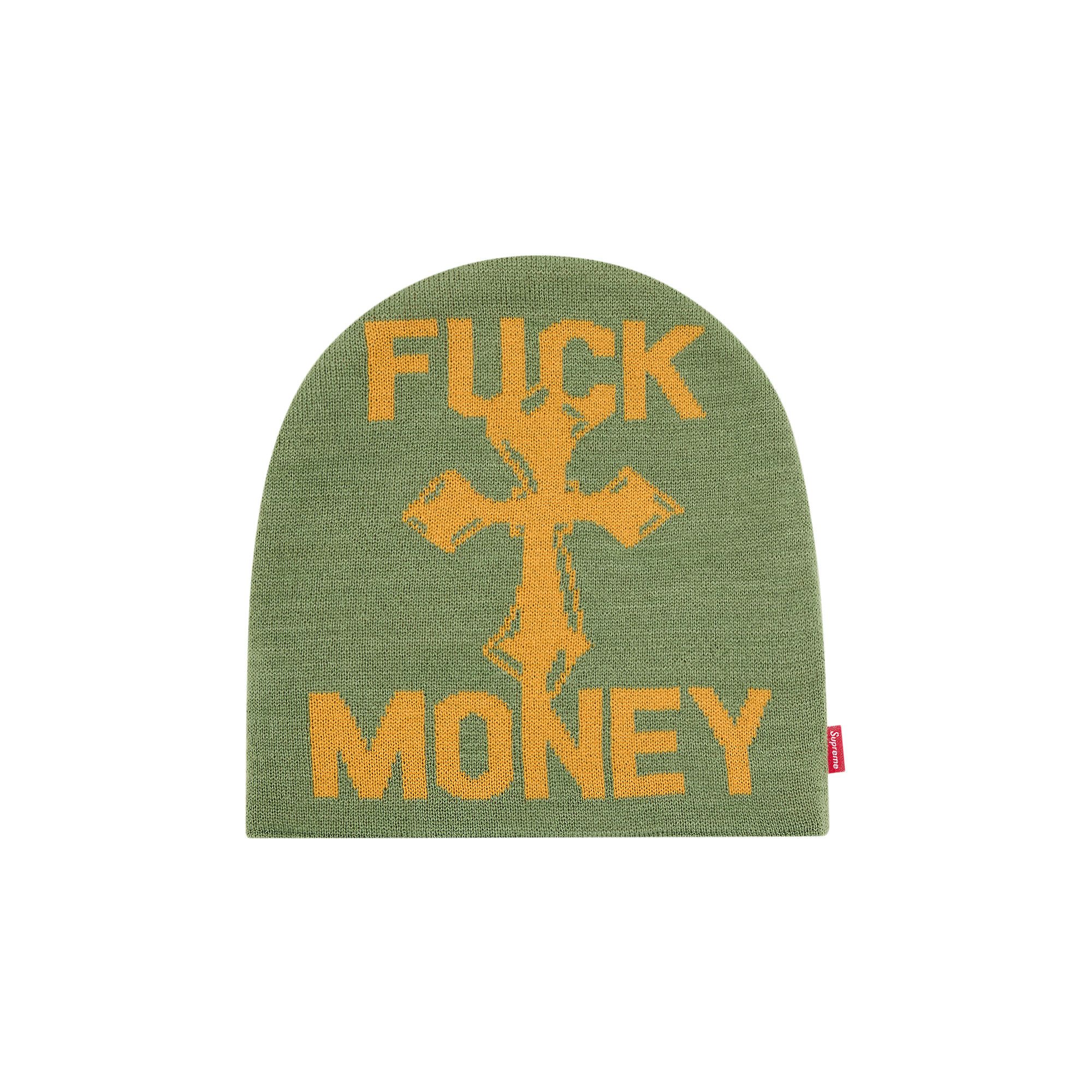 Supreme Fuck Money Beanie 'Olive'