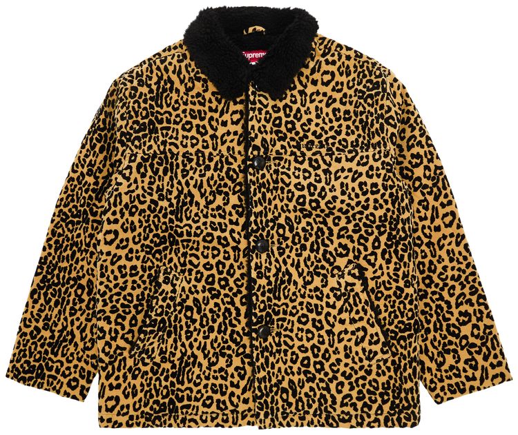 Supreme Kindermann Uncut Corduroy Car Coat Leopard