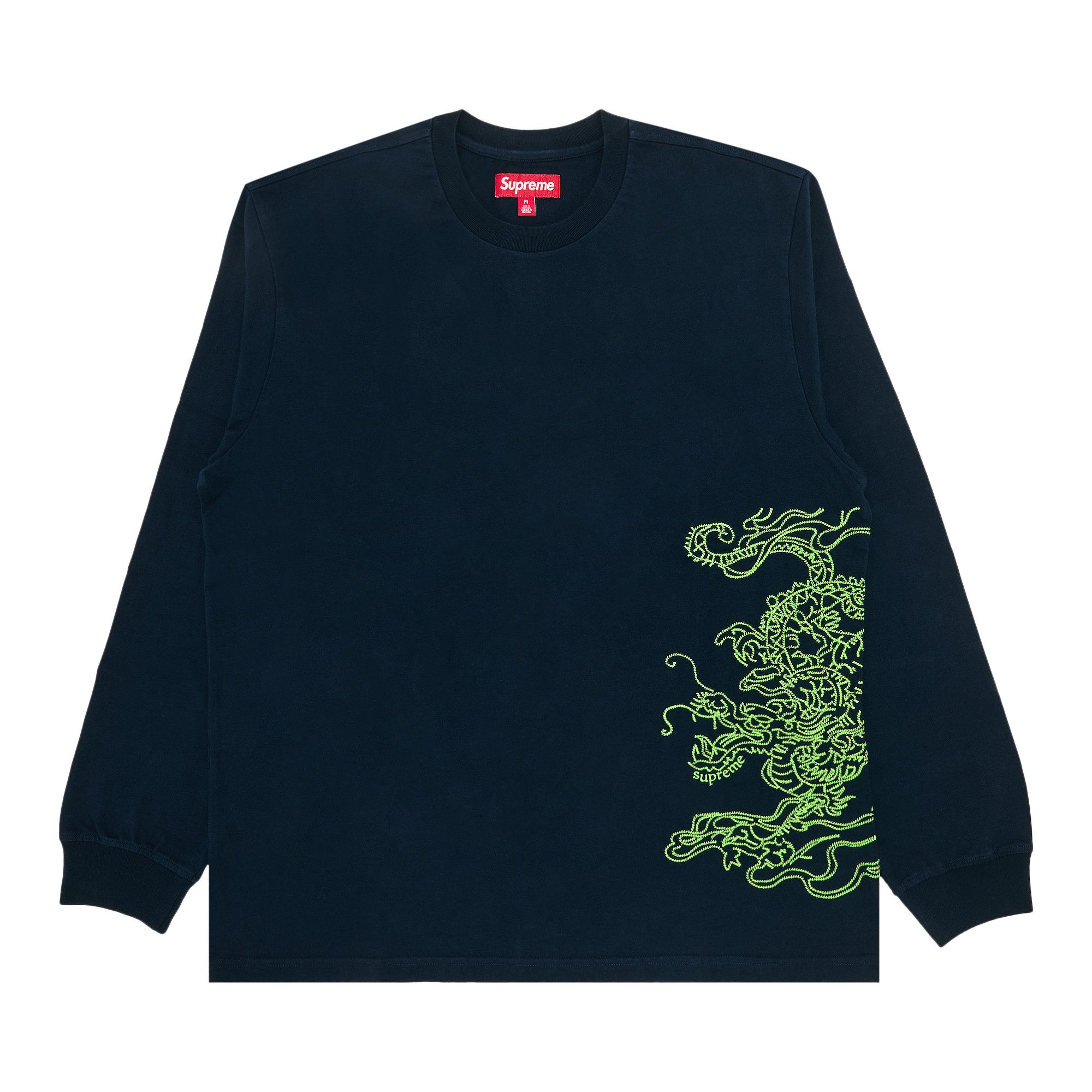 Buy Supreme Dragon Embroidered Long-Sleeve Top 'Navy' - FW24KN92
