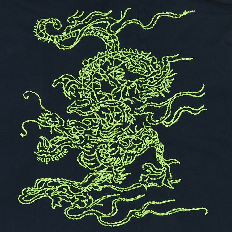 Supreme Dragon Embroidered Long Sleeve Top Navy