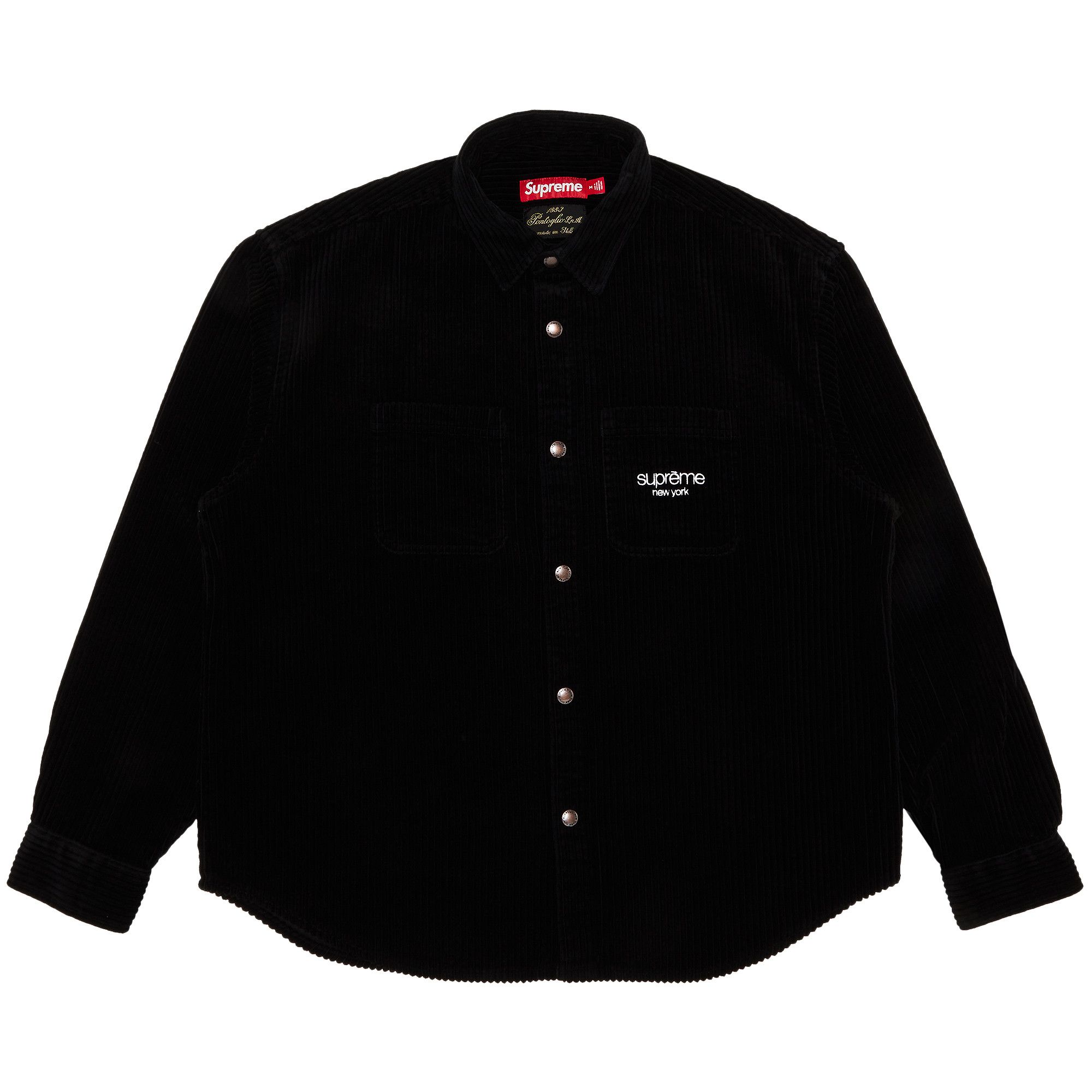 Size xl Supreme Wide Wale Corduroy Snap Shirt 'Black'