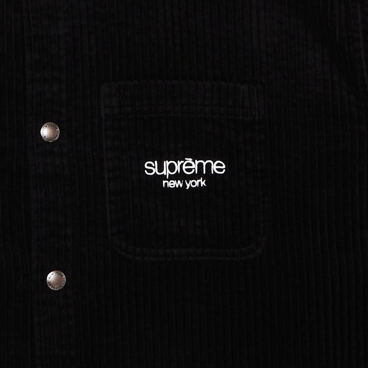 Supreme Wide Wale Corduroy Snap Shirt Black