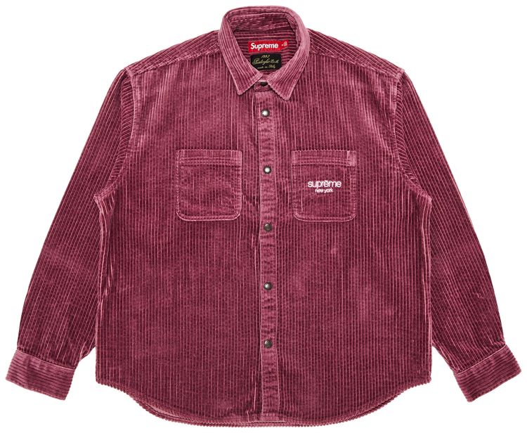 Supreme Wide Wale Corduroy Snap Shirt Dusty Pink